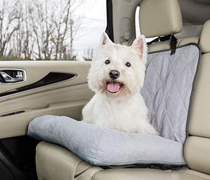 PetSafe Happy Ride Car Dog Bed - Best for Bucket Seats - Fits Cars, Trucks, Minivans and SUVs - Comfortable and Machine Washable - Durable Vehicle Pet Bed - Grey