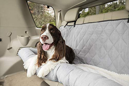 PetSafe Happy Ride Car Dog Bed - Best for Bench Seats - Fits Cars, Trucks, Minivans and SUVs - Comfortable and Machine Washable - Durable Vehicle Pet Bed - Grey