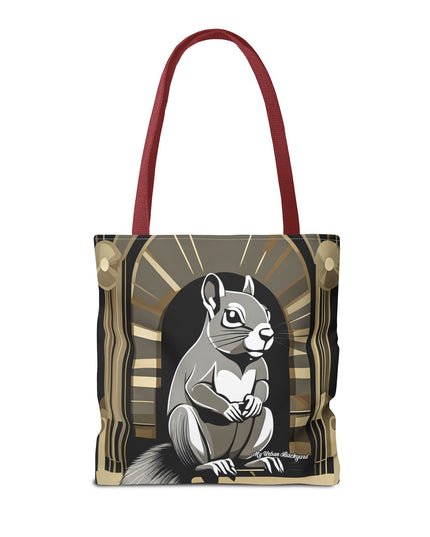 Art Deco Squirrel, Tote Bag with Cotton Handles For Everyday Use, 3 Sizes