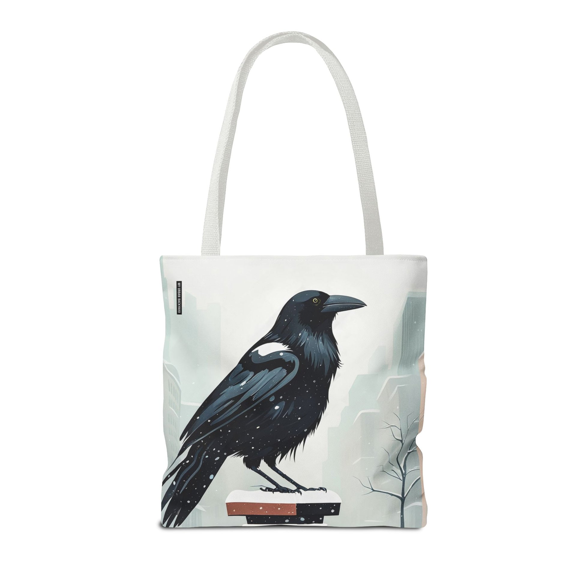Winter Crow Tote Bag with Cotton Handles For Everyday Use, 3 Sizes