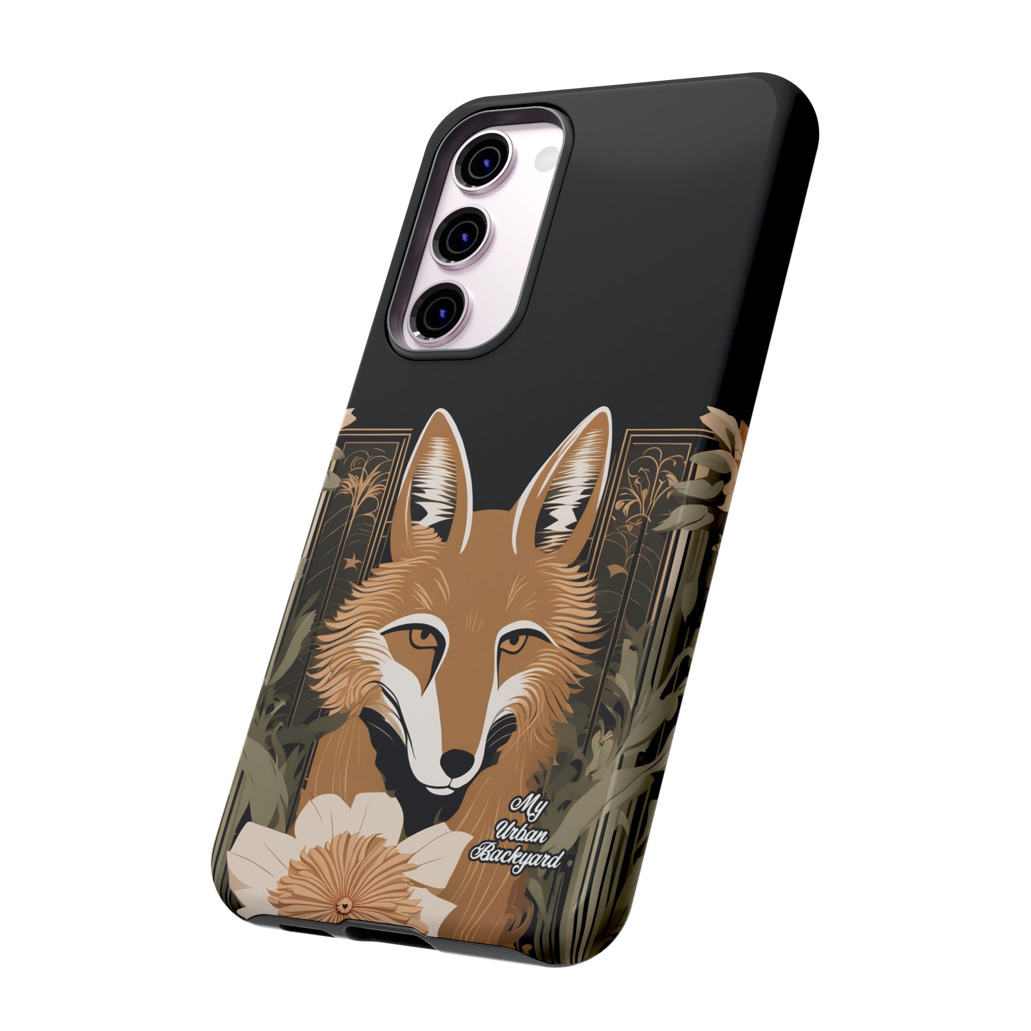 Art Deco Coyote with Flower, Cell Phone Case - Apple, Samsung, Google Pixel