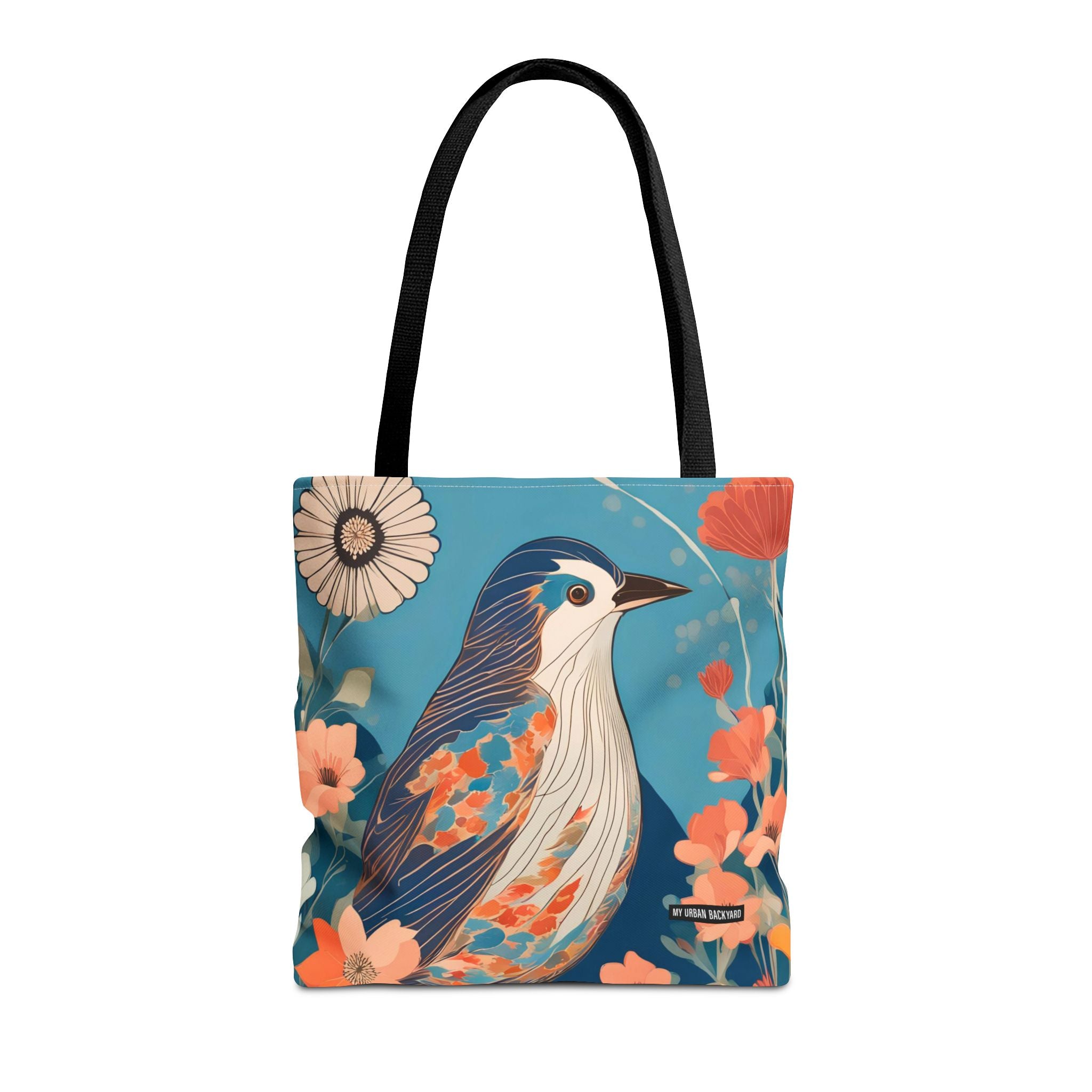 Colorful Bird, Everyday Tote Bag w Cotton Handles