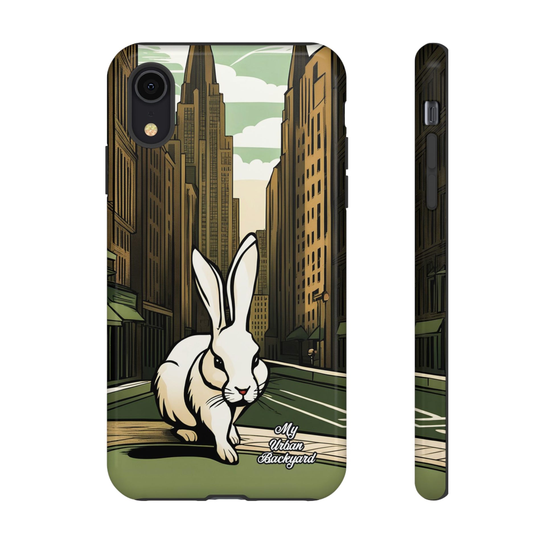 White Rabbit on a City Street, Cell Phone Case - Apple, Samsung, or Google Pixel