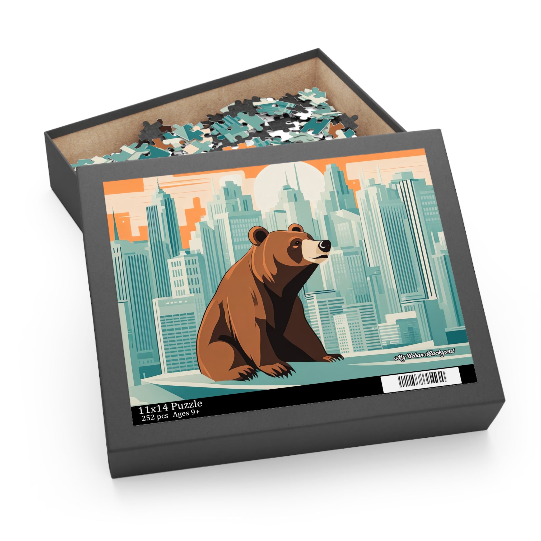 Urban Bear Jigsaw Puzzle, Family Fun Activity, Art Decor, Gift for Nature Lovers, Home Entertainment, (120, 252, or 500-Piece)