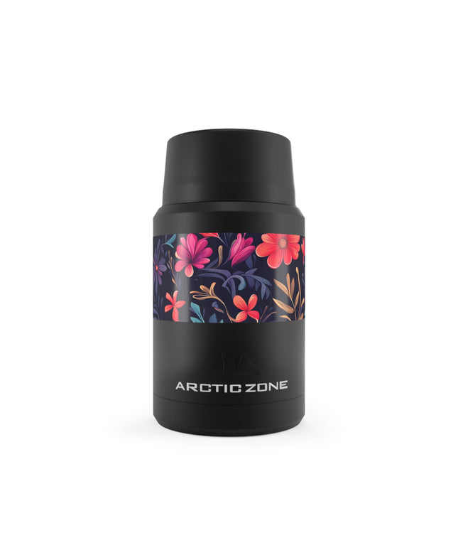 Night Blooming Wildflowers, Reusable Insulated Food Storage Container with Spoon – 16.9oz