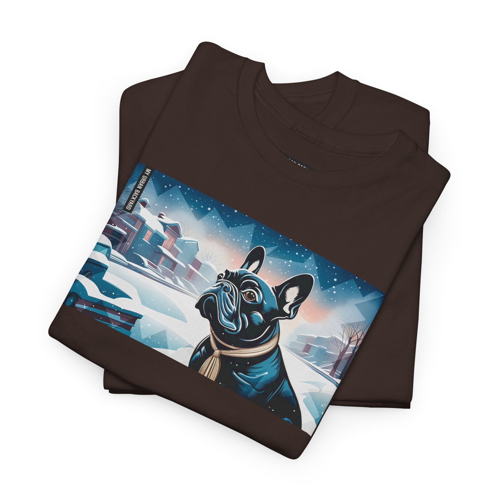 French Bulldog, Winter Graphic Tee, Unisex T-Shirt, Nature Lover Gift, Animal Art Top, Casual Wear