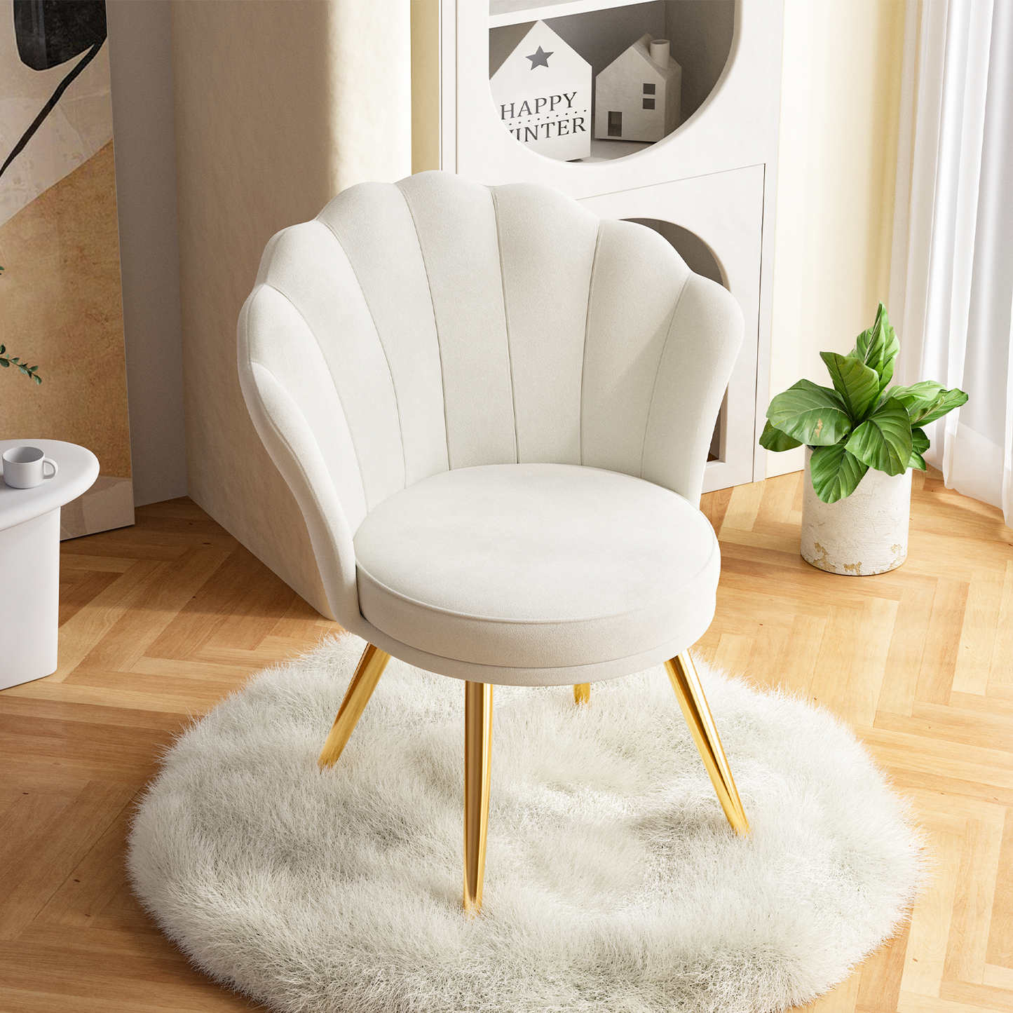 Elegant Velvet Chair, Soft Padded 18.5” Wide Seat