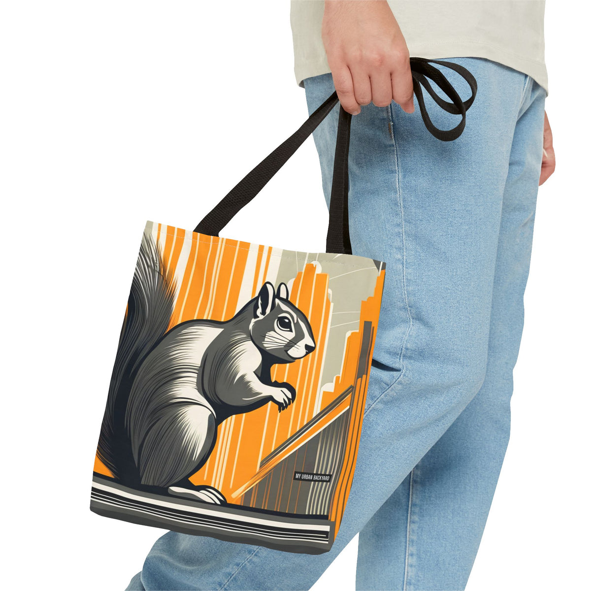 Art Deco Squirrel, Everyday Tote Bag w Cotton Handles