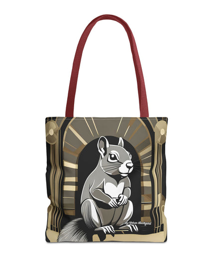 Art Deco Squirrel, Tote Bag with Cotton Handles For Everyday Use, 3 Sizes