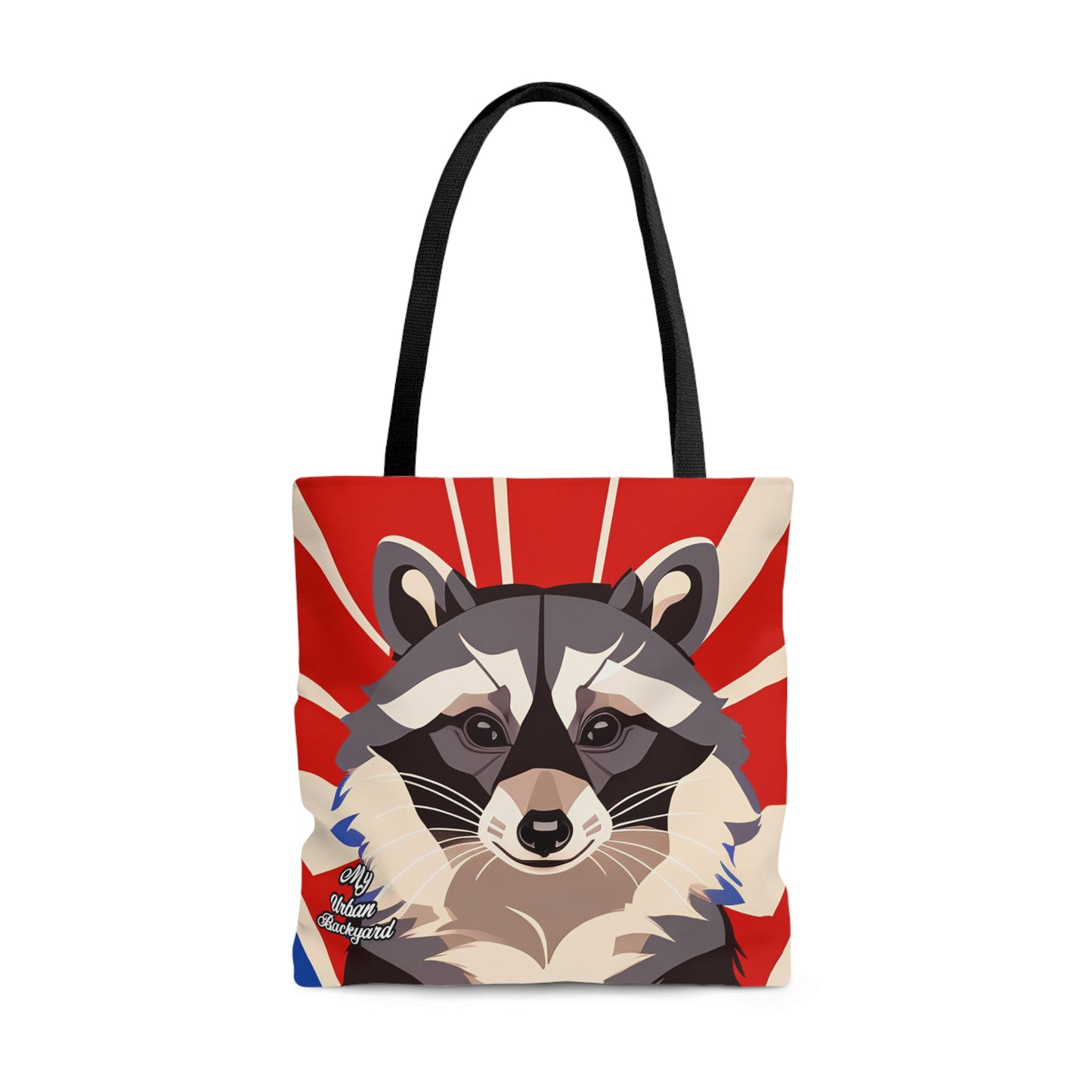 Raccoon on Art Deco Rays, Tote Bag for Everyday Use - Durable and Functional