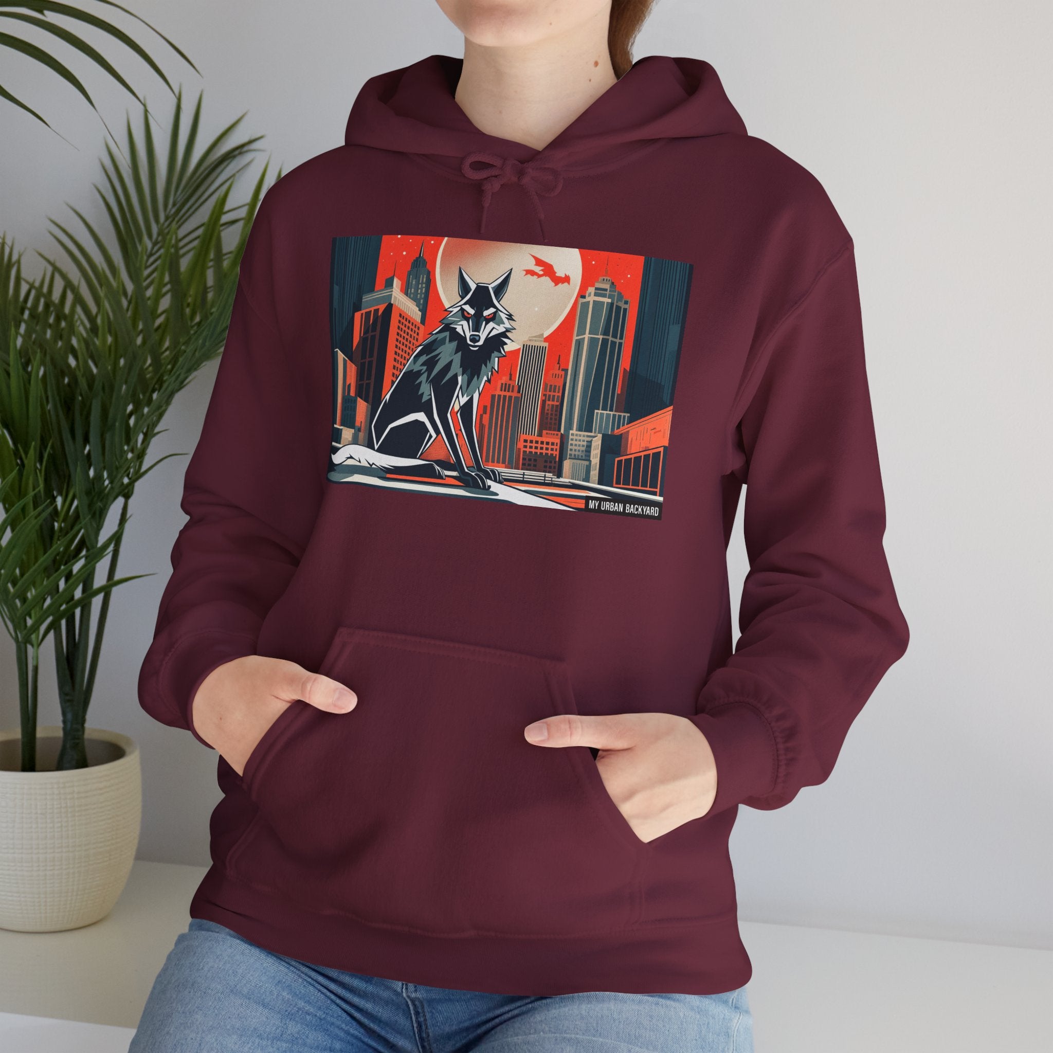 Urban Wolf, Unisex Hoodie w Front Pocket