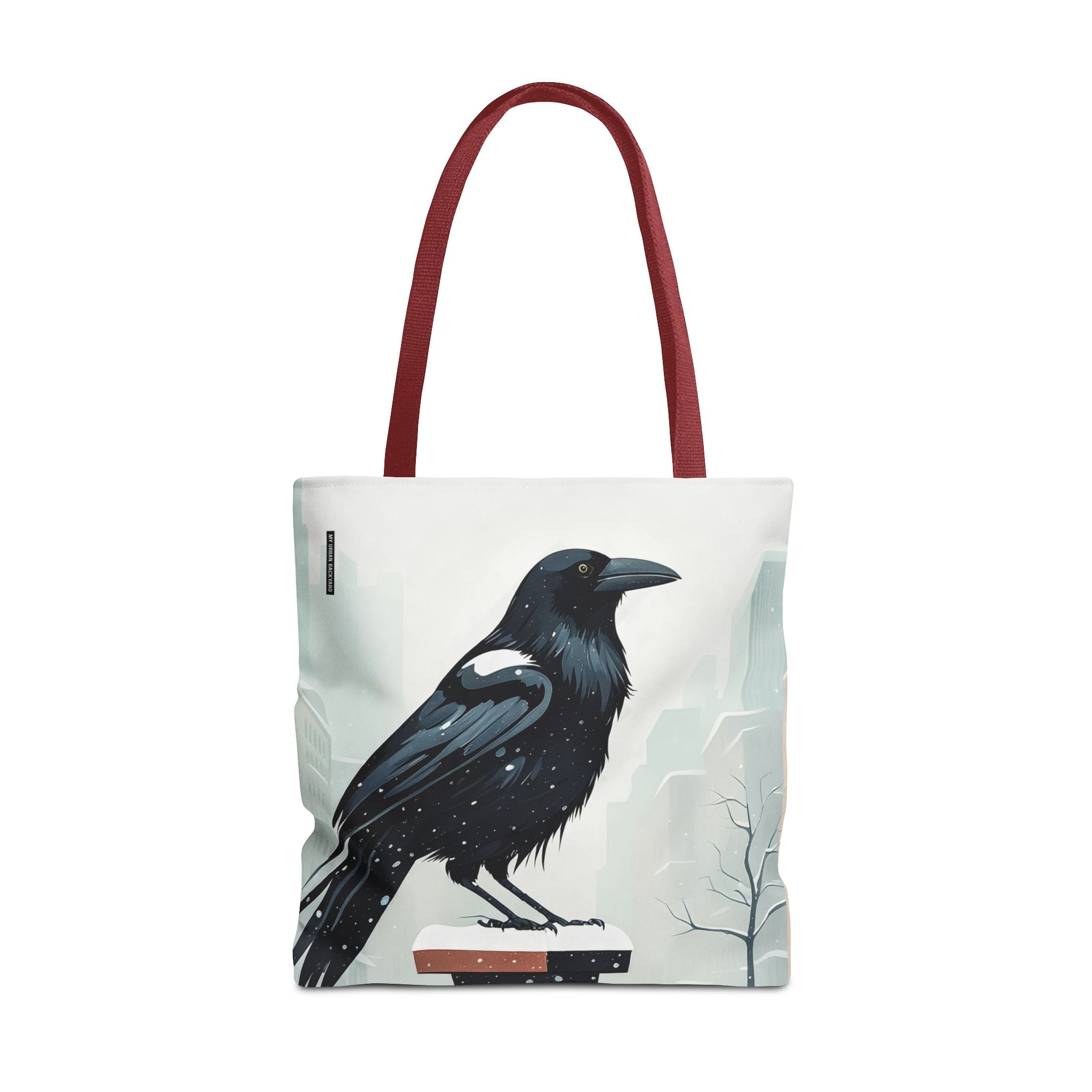 Winter Crow Tote Bag with Cotton Handles For Everyday Use, 3 Sizes