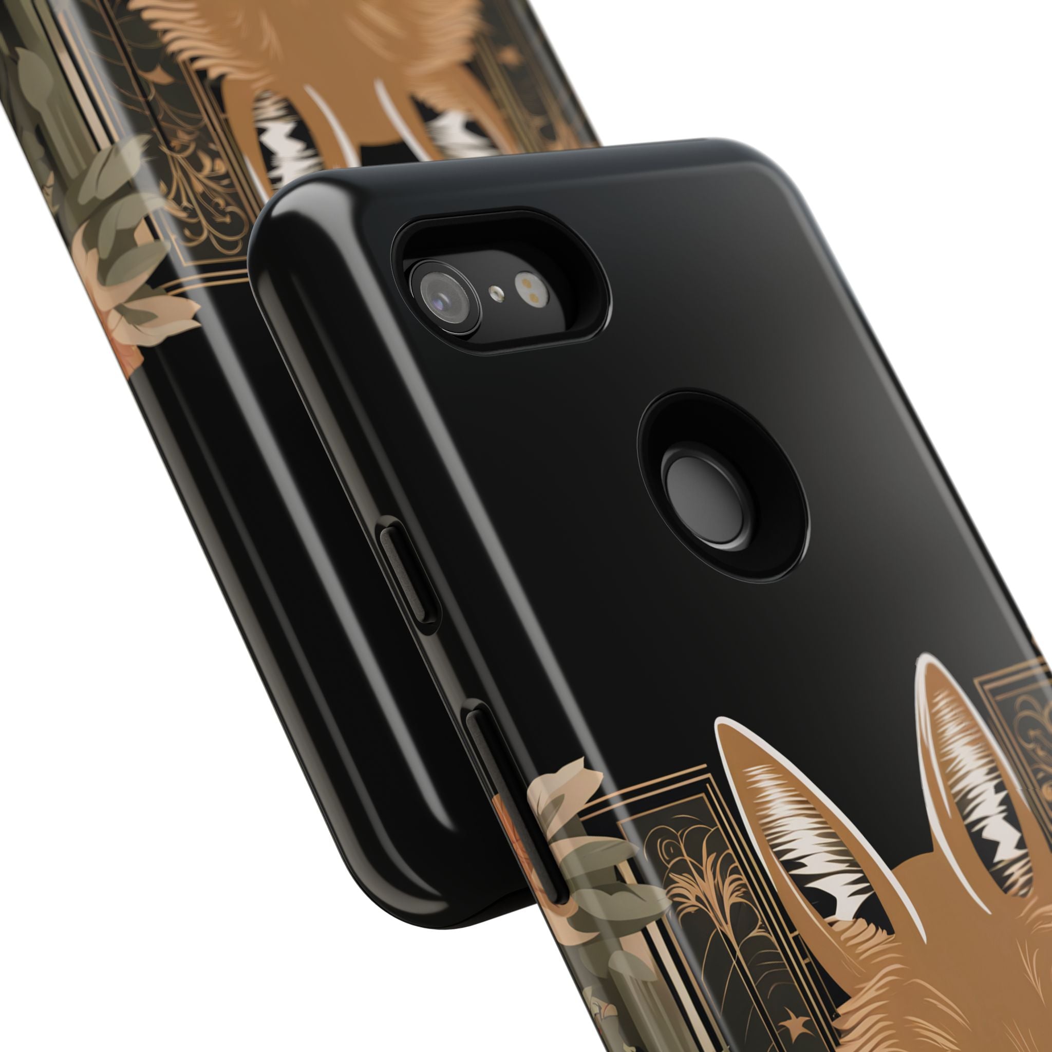 Art Deco Coyote with Flower, Cell Phone Case - Apple, Samsung, Google Pixel