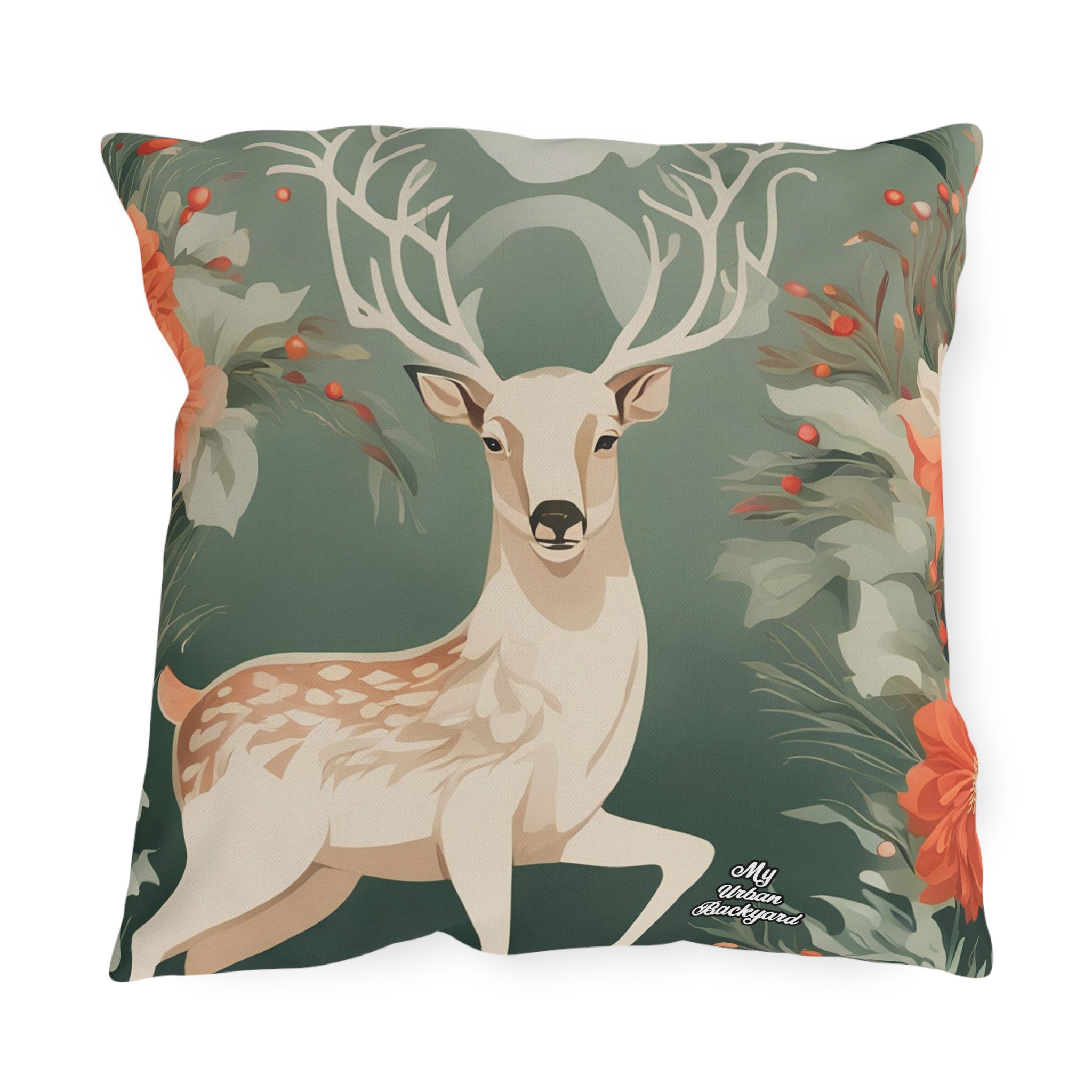 Holiday Deer, Throw Pillow, Indoor/Outdoor Decor for Home or Office
