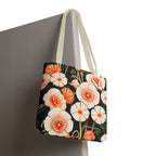 Art Deco Flowers Tote Bag with Cotton Handles For Everyday Use, 3 Sizes