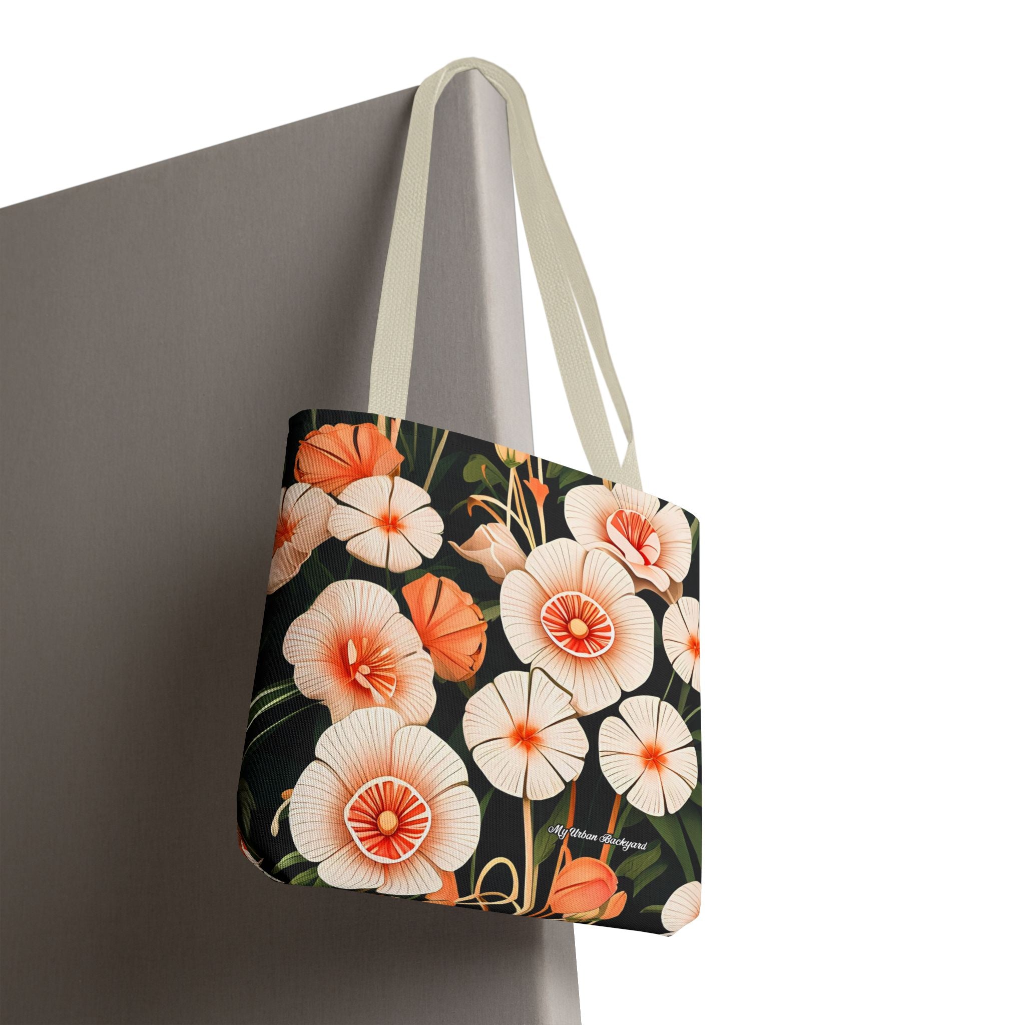 Art Deco Flowers Tote Bag with Cotton Handles For Everyday Use, 3 Sizes