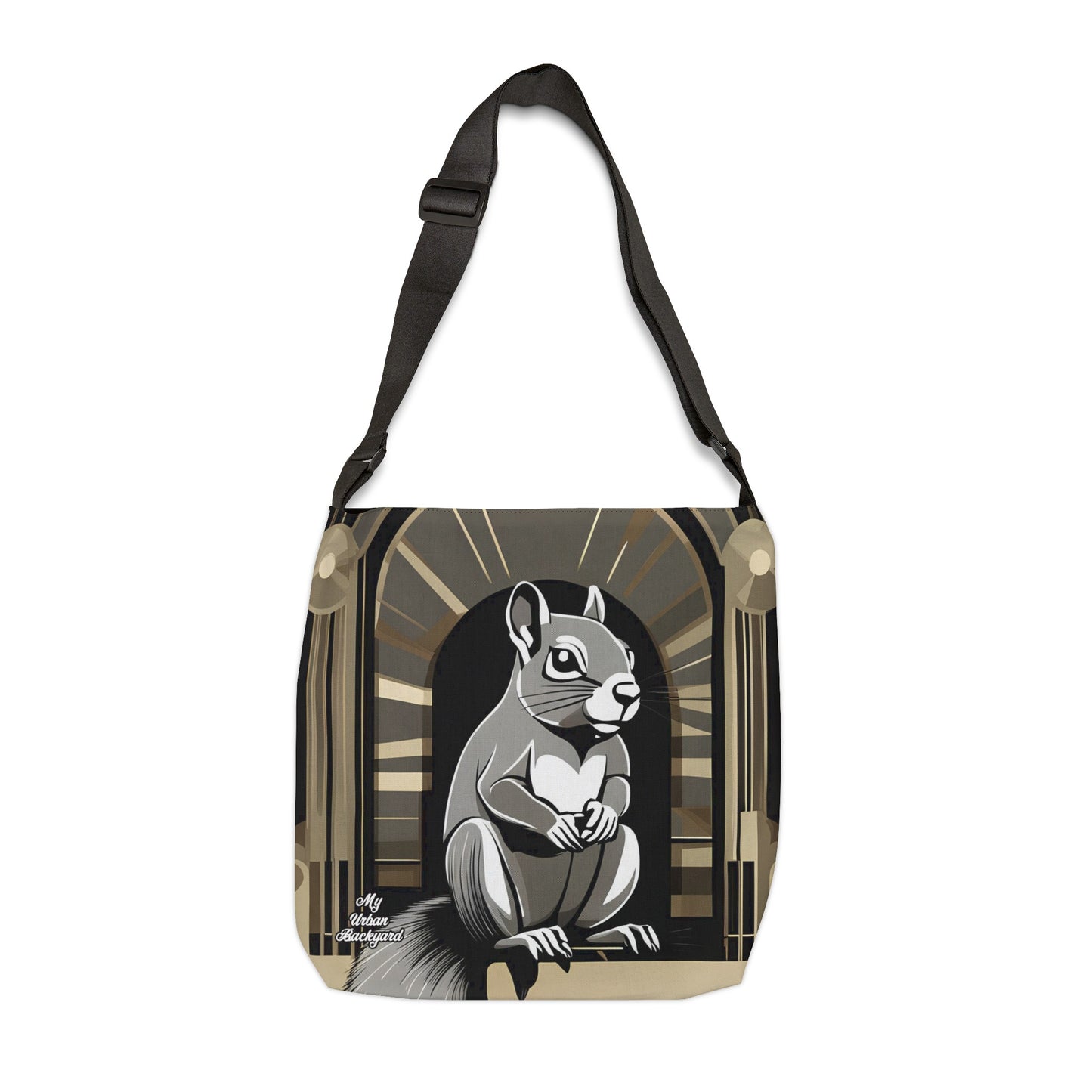 Art Deco Squirrel, Tote Bag with Adjustable Strap - Trendy and Versatile