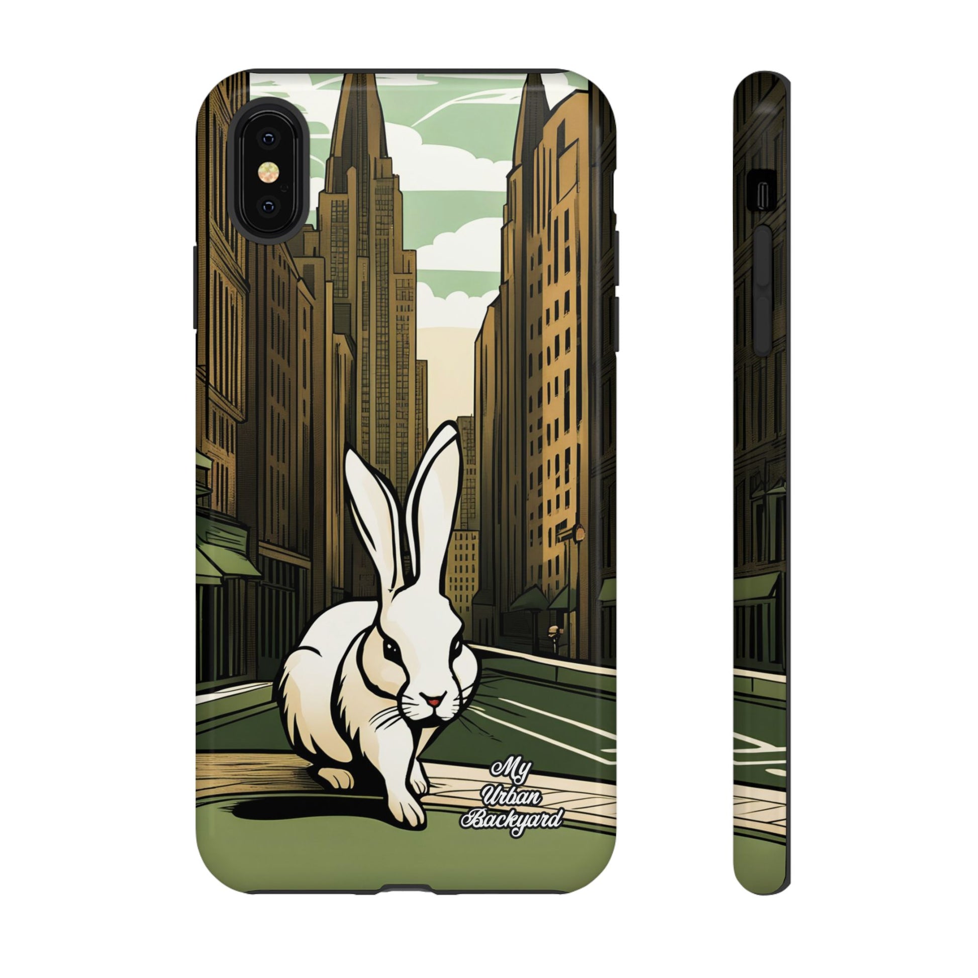 White Rabbit on a City Street, Cell Phone Case - Apple, Samsung, or Google Pixel