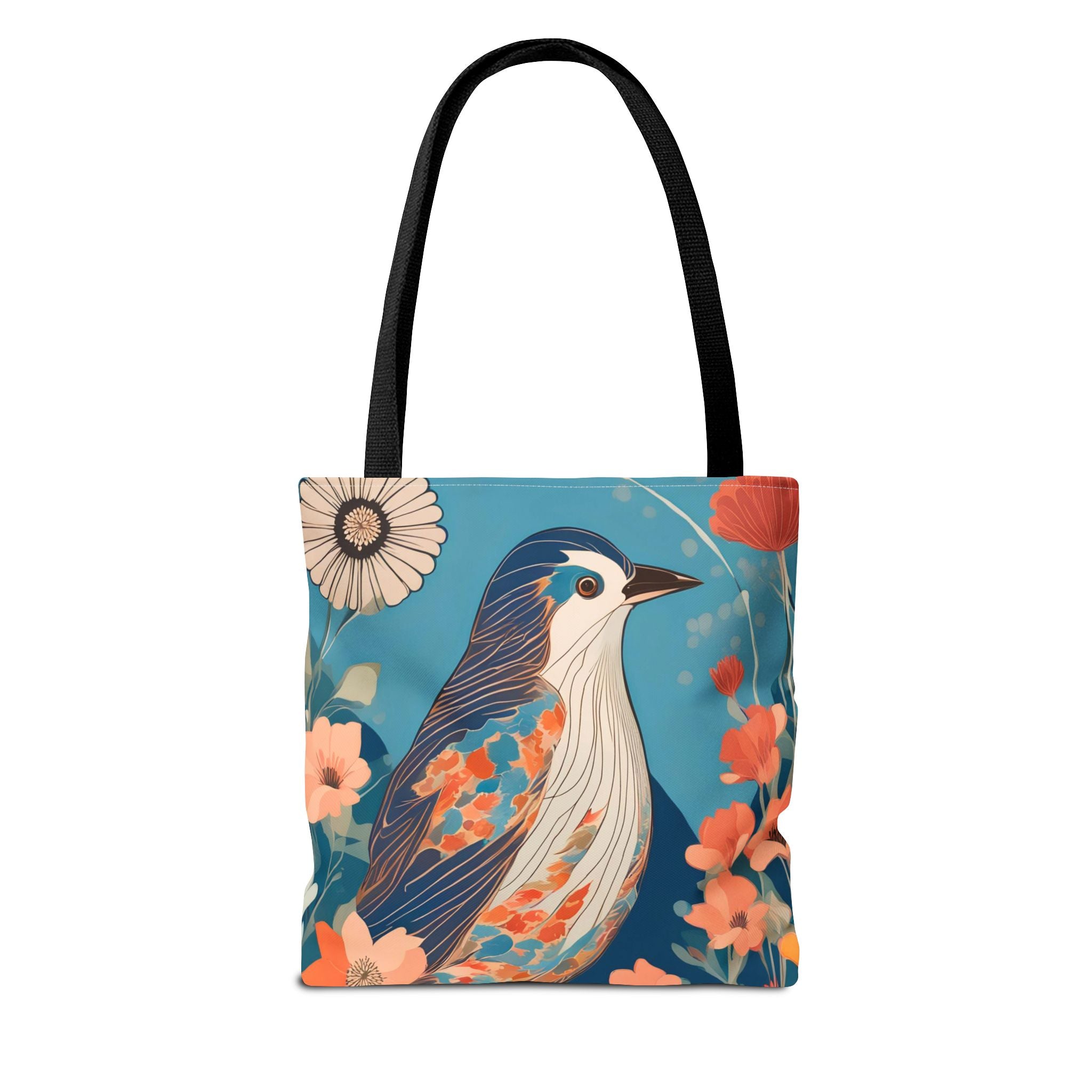 Colorful Bird, Everyday Tote Bag w Cotton Handles