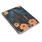 Art Deco Building and Flowers, Spiral Notebook Writing Journal - 118 Ruled Pages