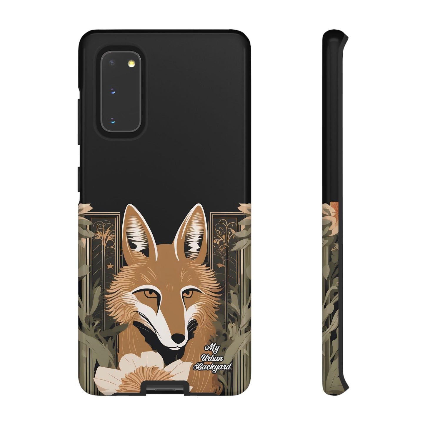 Art Deco Coyote with Flower, Cell Phone Case - Apple, Samsung or Google Pixel