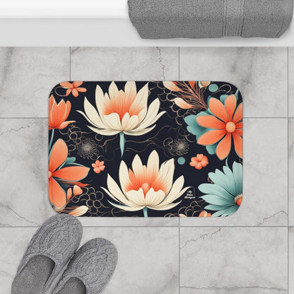 Water Lily Flowers, Memory Foam Bath Mat - Cozy Bathroom Essential