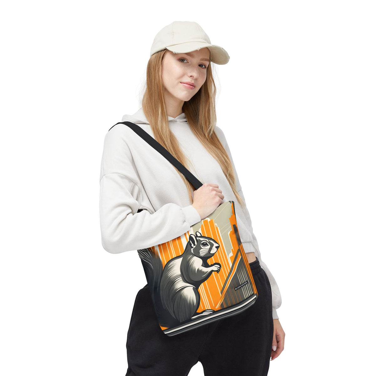 Art Deco Squirrel, Everyday Tote Bag w Cotton Handles