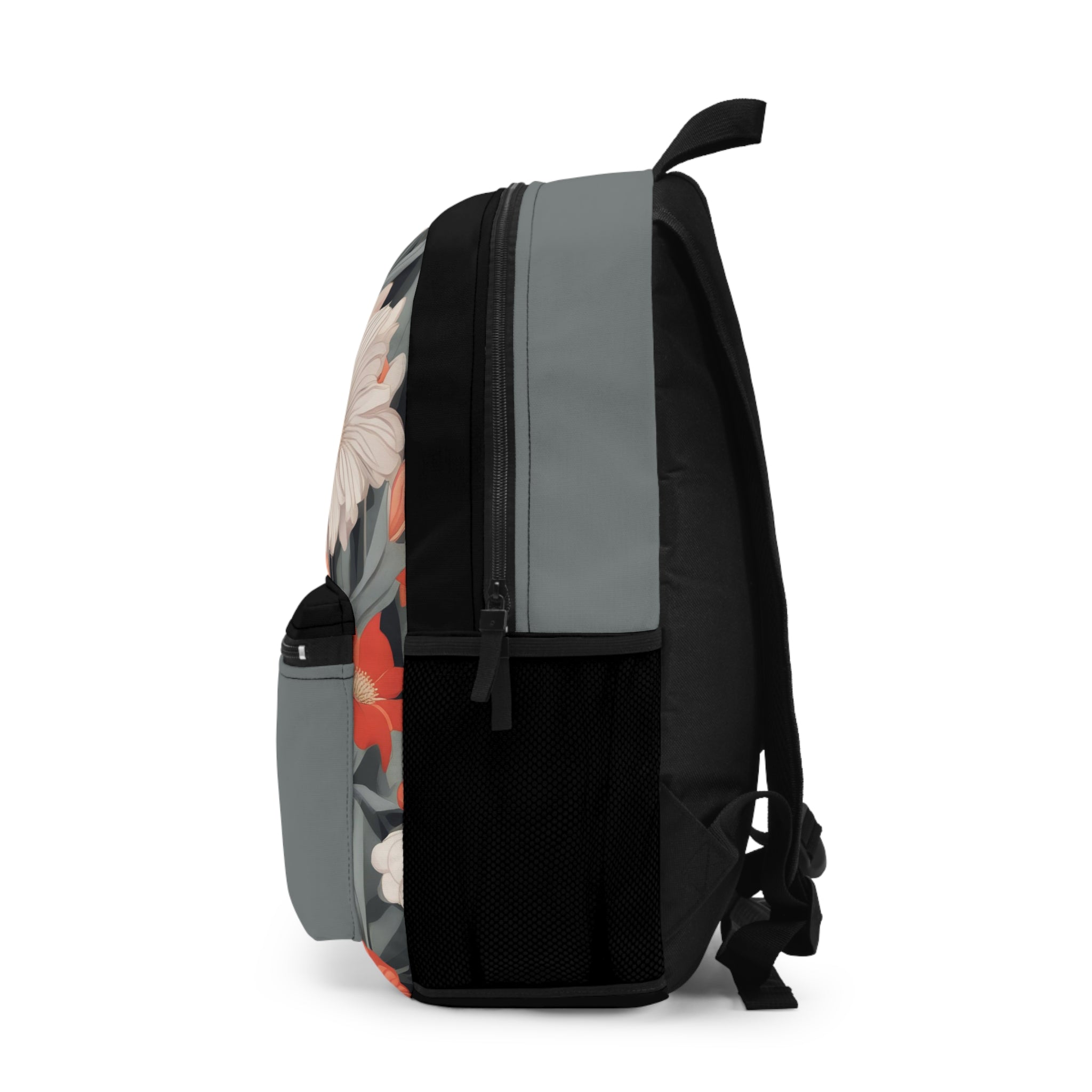 Art Deco Flowers, Backpack with Computer Pocket and Padded Back