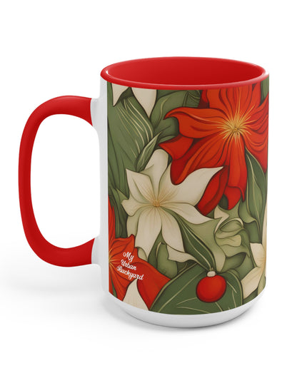 Christmas Flowers, Ceramic Mug - Perfect for Coffee, Tea, and More!