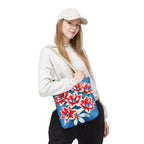 Bouquet of Red White and Blue Flowers Tote Bag with Cotton Handles For Everyday Use, 3 Sizes