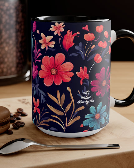 Night Blooming Wildflowers, Ceramic Mug - Perfect for Coffee, Tea, and More!