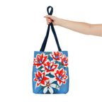 Bouquet of Red White and Blue Flowers Tote Bag with Cotton Handles For Everyday Use, 3 Sizes