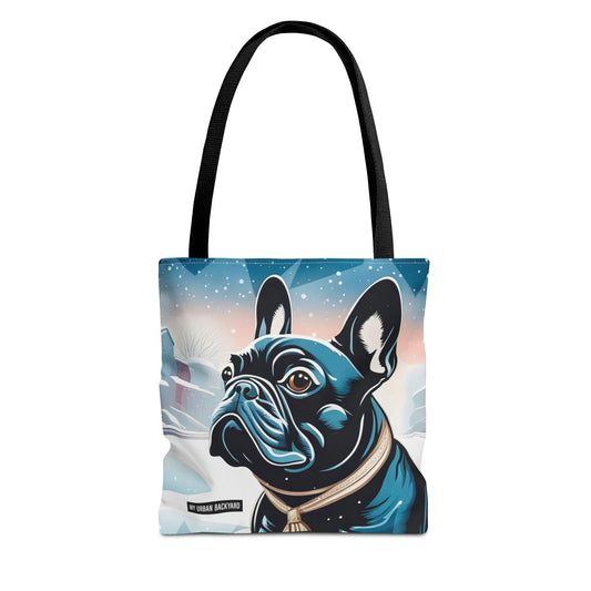 Winter French Bulldog Tote Bag