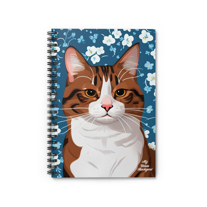 Cat with Flowers, Spiral Notebook Journal - Write in Style