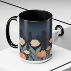 Cityscape with Flowers, Ceramic Coffee Mug