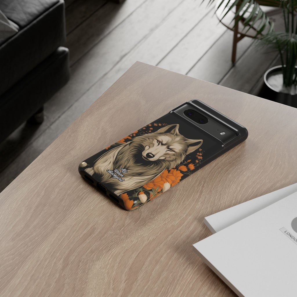 Wolf with Flowers, Animal Cell Phone Case - Apple, Samsung, Google Pixel