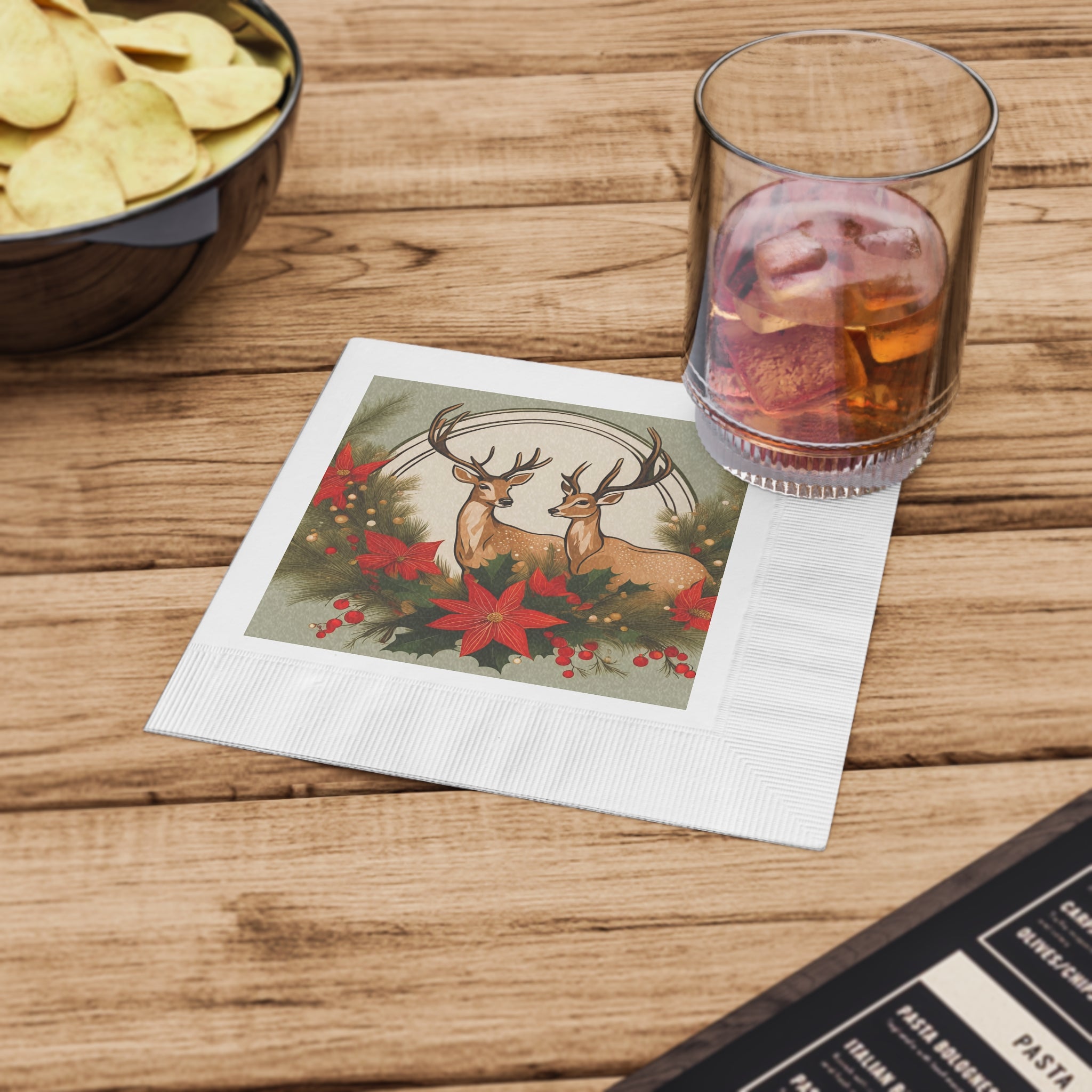 Holiday Deer Christmas Napkins