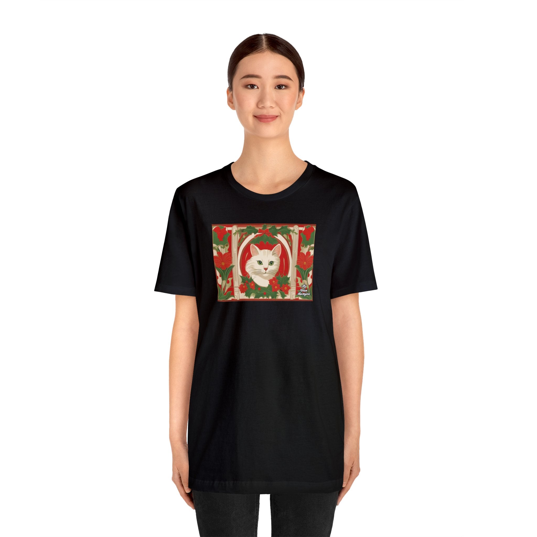 Soft T-Shirt, 100% Jersey Cotton, Unisex - Holiday Cat