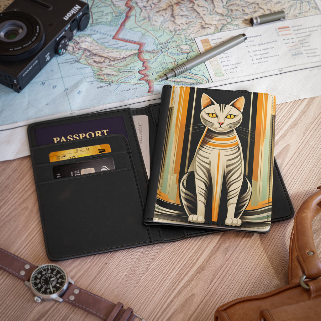 Cat w Orange Stripes Passport Cover