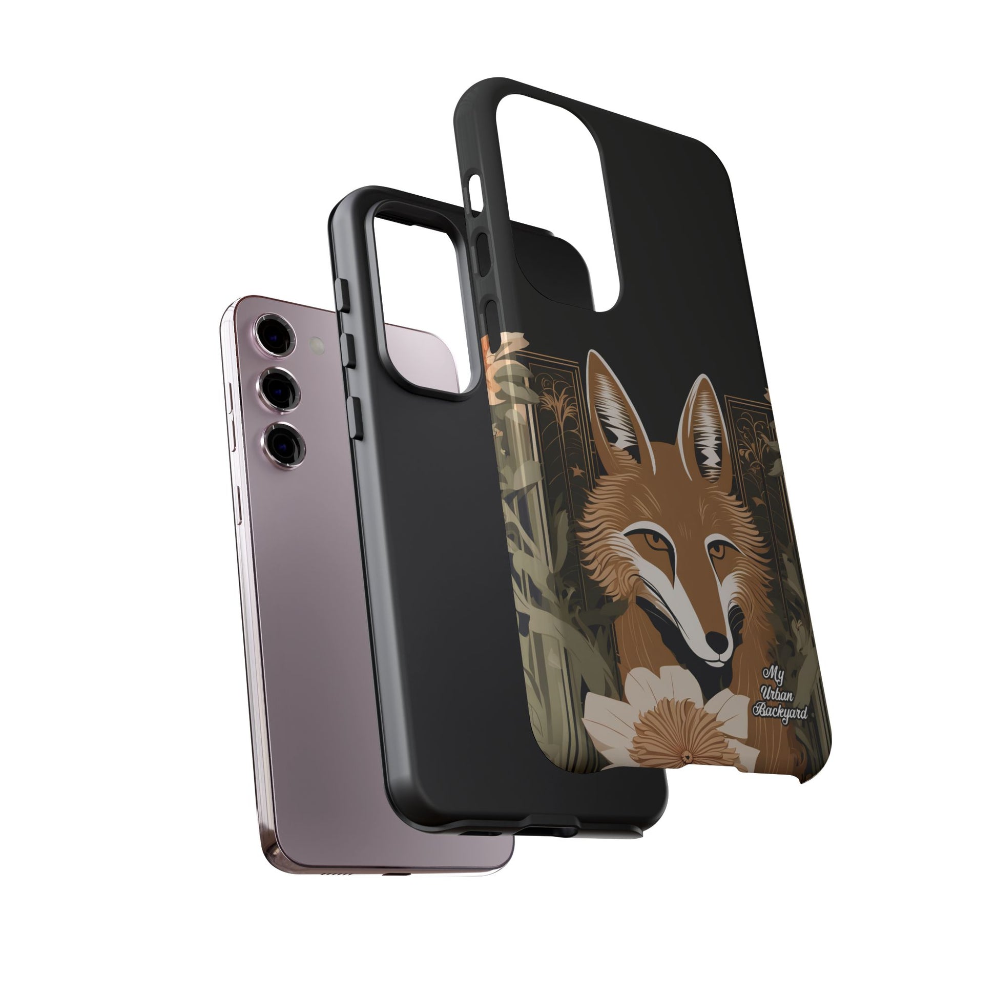 Art Deco Coyote with Flower, Cell Phone Case - Apple, Samsung, Google Pixel