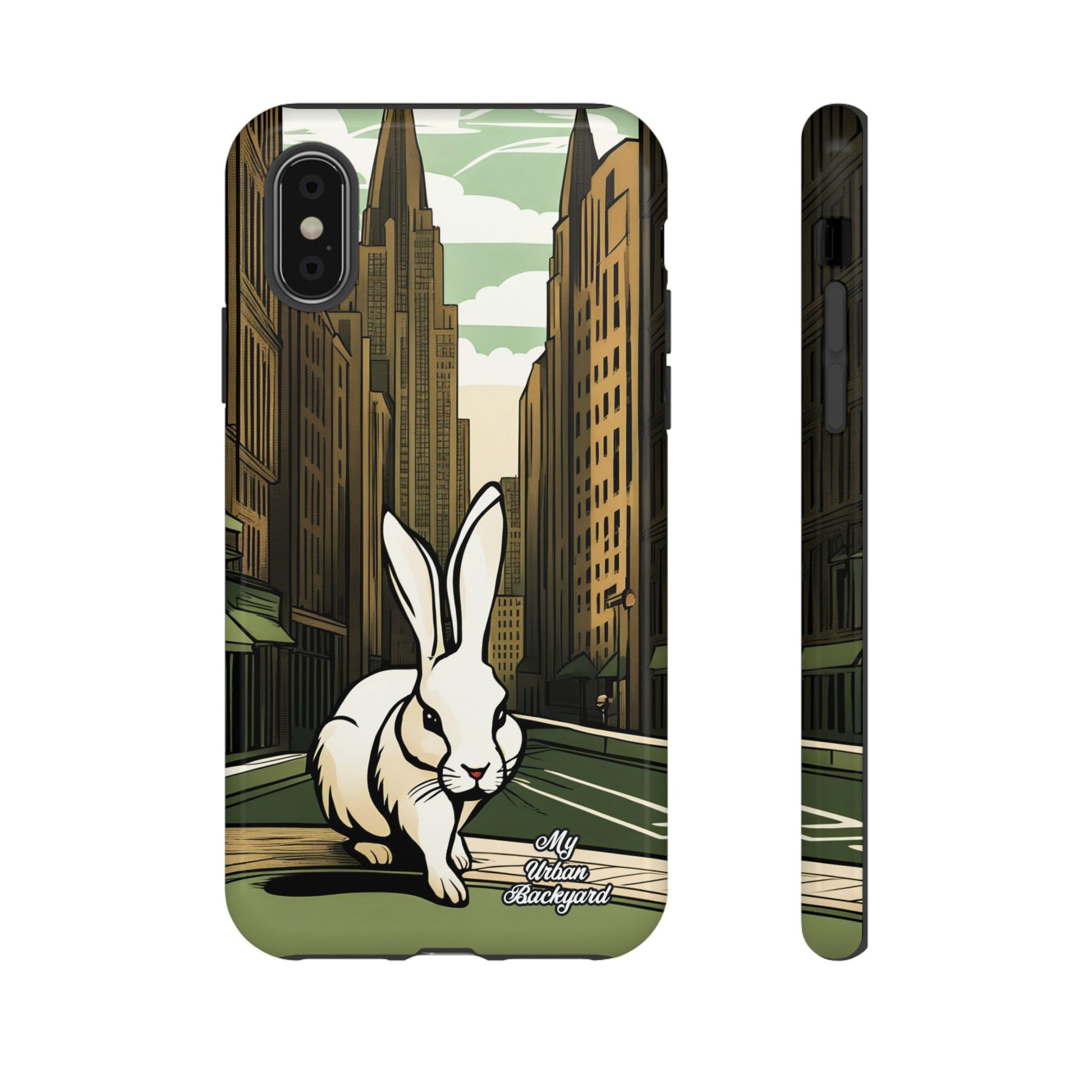 White Rabbit on a City Street, Cell Phone Case - Apple, Samsung, or Google Pixel