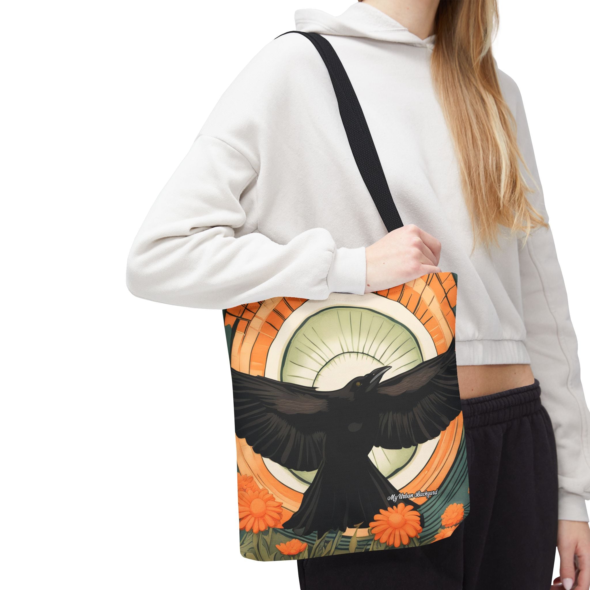 Flying Crow Tote Bag with Cotton Handles For Everyday Use, 3 Sizes