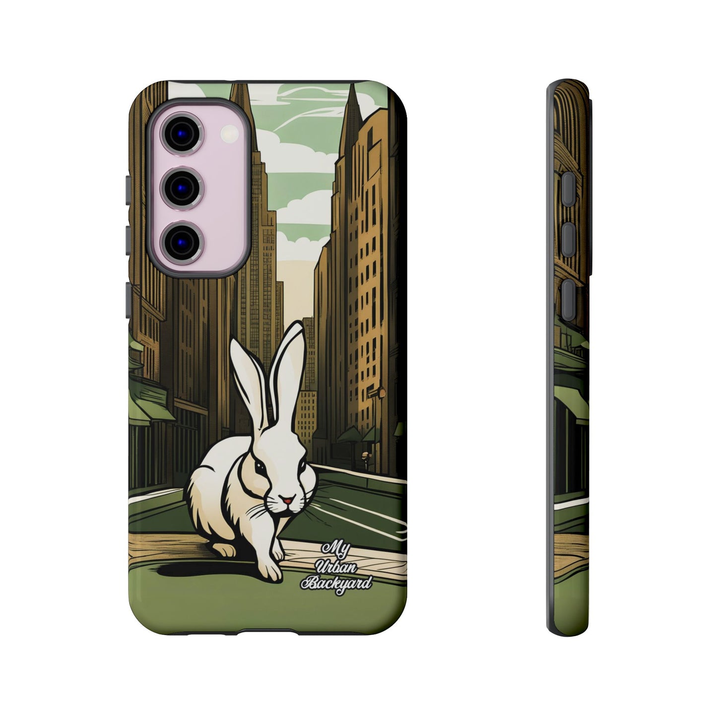 White Rabbit on a City Street, Cell Phone Case - Apple, Samsung, or Google Pixel