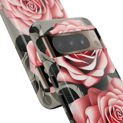 Pink Rose Flowers, Cell Phone Case - Apple, Samsung or Google Pixel