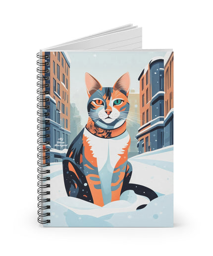 Claws Pawson, Cat Spiral Notebook Writing Journal - 118 Ruled Pages