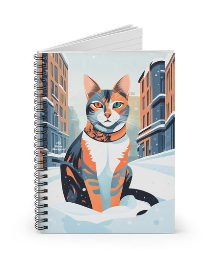 Claws Pawson, Cat Spiral Notebook Writing Journal - 118 Ruled Pages
