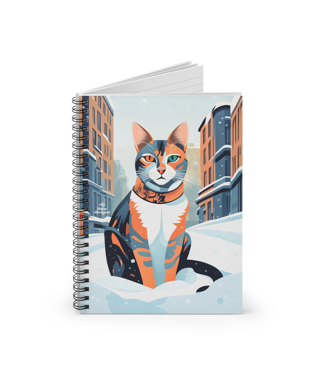 Claws Pawson, Cat Spiral Notebook Writing Journal - 118 Ruled Pages