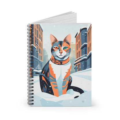 Claws Pawson, Cat Spiral Notebook Writing Journal - 118 Ruled Pages