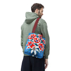 Bouquet of Red White and Blue Flowers Tote Bag with Cotton Handles For Everyday Use, 3 Sizes