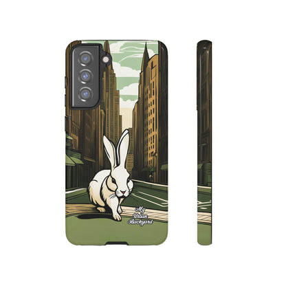 White Rabbit on a City Street, Cell Phone Case - Apple, Samsung, or Google Pixel